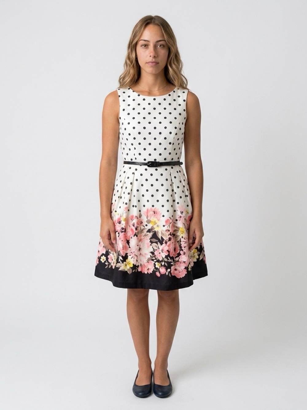 Jessica Howard Dress Womens Size 12 Multicolor Fit & Flare Polka Dot